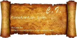 Constantin Iván névjegykártya