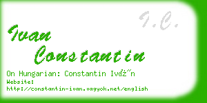 ivan constantin business card